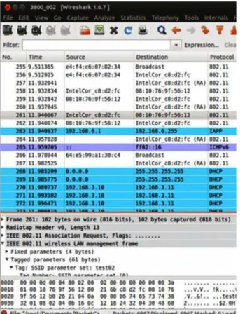 Fig.  15.  Capturing  DHCP  Server  Packets  Assigning  an  IP  Address  to  device0  in  Wireshark