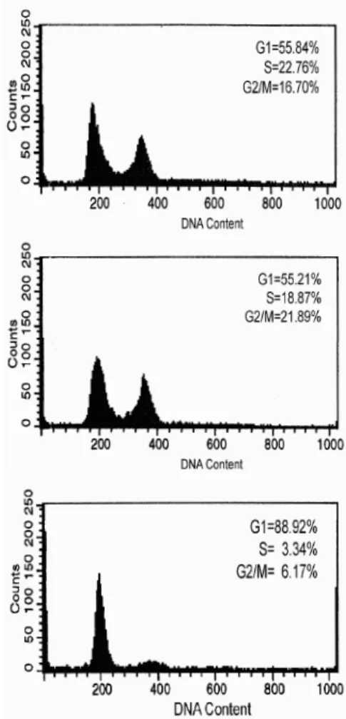 Figure 3. Variation  of  cell  cycle  of  human  gingival fibroblasts according to PDLs