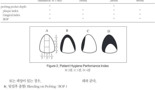 Figure 2. Patient Hygiene Perfomance Index B: 3점. C: 1점. D: 4점