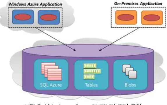 그림 5. Windows Azure의 데이터 관리 유형 Fig. 5. Data management type of Windows Azure