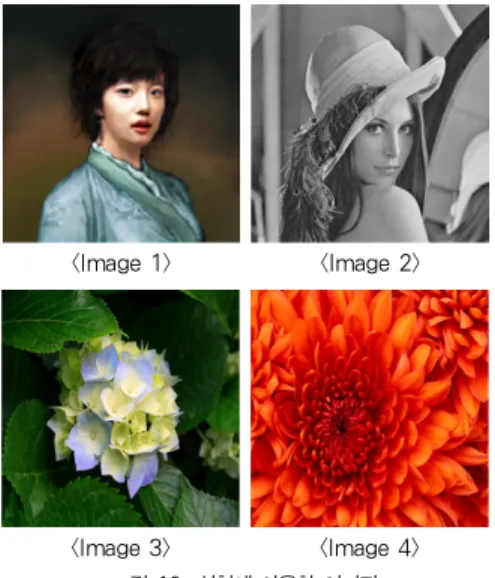 그림 10. 실험에 사용한 이미지 Fig. 10. Test images used in the experiment