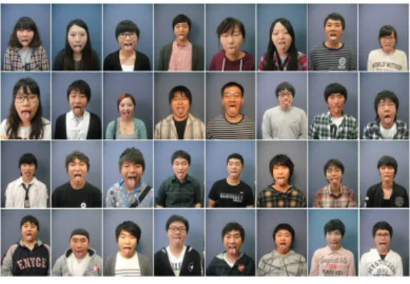 그림 4. ASM 학습을 위한 얼굴 영상 Fig. 4. Face images for ASM training