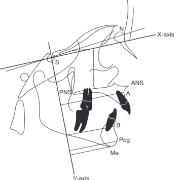 Fig. 3. Vertical measurements. Refer to Table 1 for the definition  of landmarks.