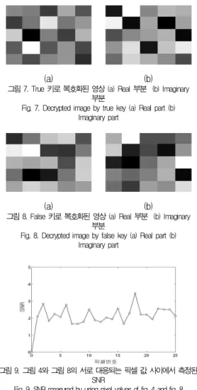 Fig. 5. Digital hologram of original plain image (a) Real part (b) Imaginary part