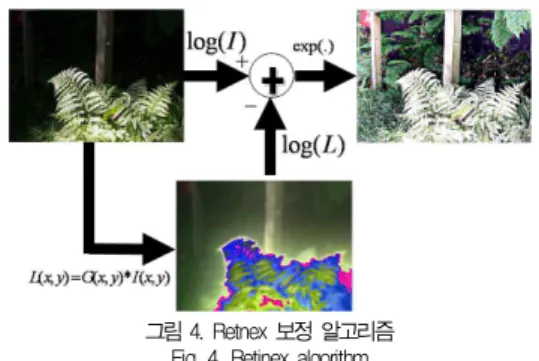 그림 4. Retnex 보정 알고리즘 Fig. 4. Retinex algorithm