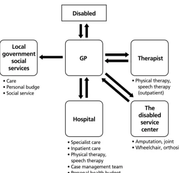 Figure 4.  The community health care system of the disabled in the UK. GP,  general physician.