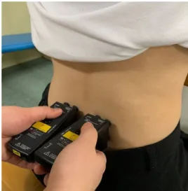 Figure 1. Surface muscle activity using the Myovision (L4, L5 lev- lev-el).