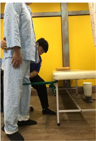 Figure 4. Resistance exercise of lower leg in standing position.