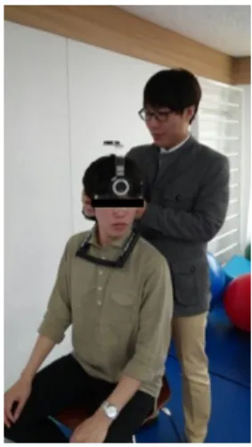 Figure 1. Evaluation of head repositioning accuracy. Figure 3. Cervical stabilization exercise.