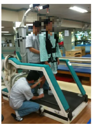 Figure 1. Progressive body weight support treadmill forward walk-