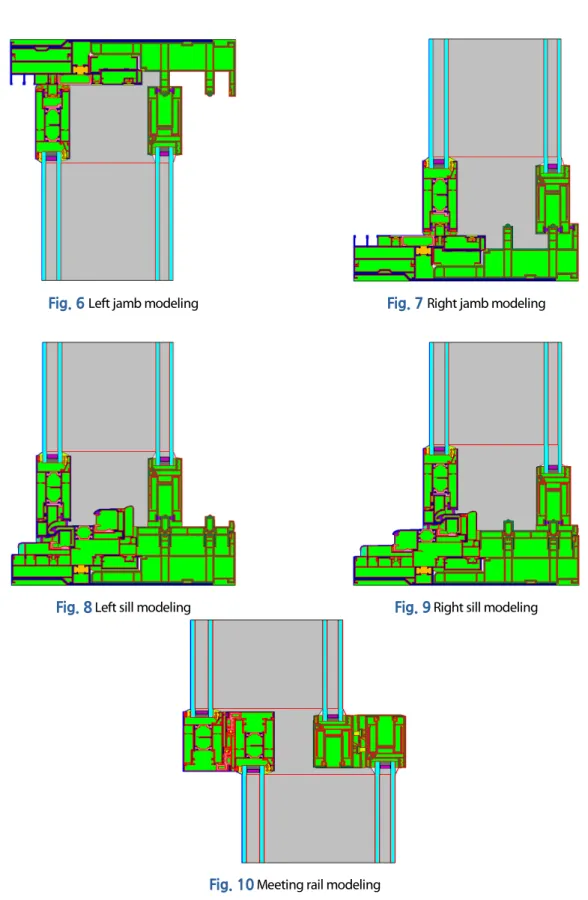 Fig. 6  Left jamb modeling Fig. 7  Right jamb modeling