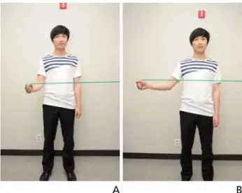 Figure 3.  Wall slide exercise is performed by gently pushing the arm upwards  against the wall with elbow supported by the other hand