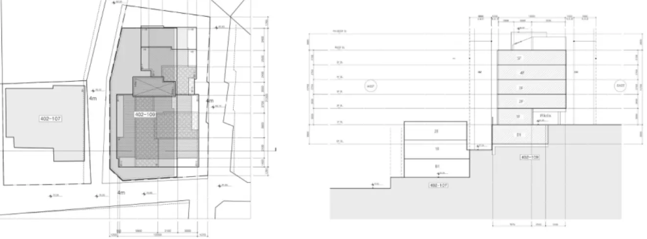 Fig. 2  Site plan and section