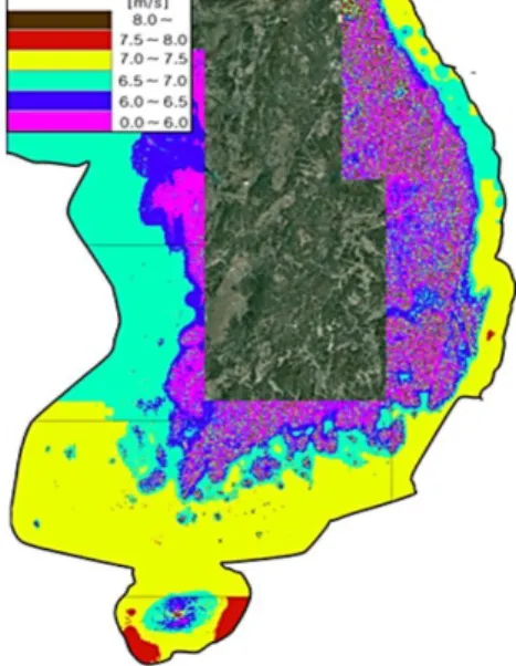 Fig. 2 Wind Resource Map at 100m A.S.L