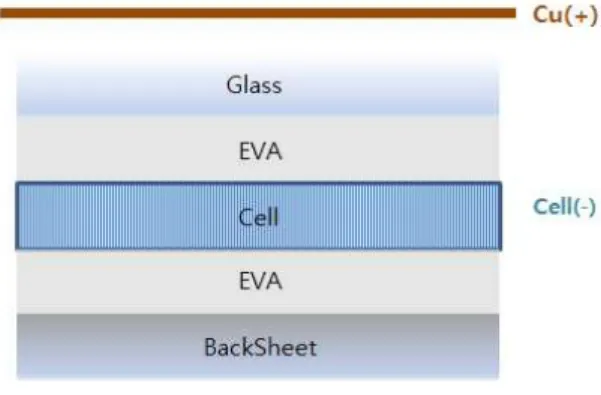 Fig. 1 Fabricated module and copper electrode