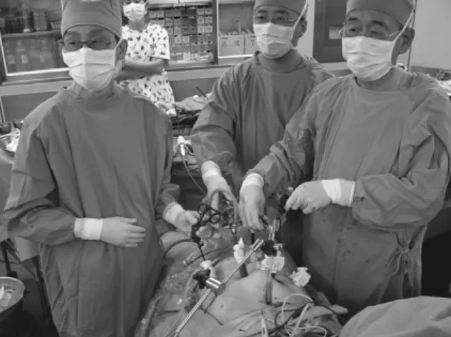 Figure 1. A situation of laparoscopic surgery. 