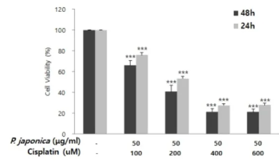 Fig.  2.  In  vitro   cytotoxicity  effects  of  cisplatin  in  YD-10B  cells