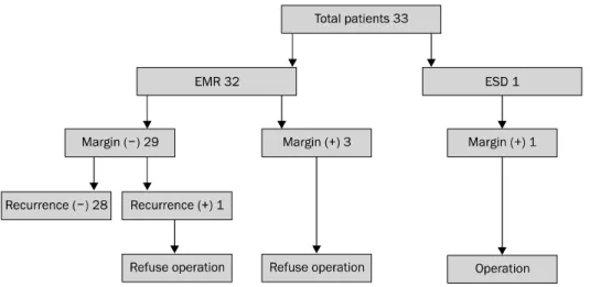 Fig. 3. Flow chart of treatment for duo- duo-denal neoplasms. 