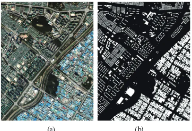 Fig. 6. Test dataset (a) image of site 3, (b) reference data  of site 3