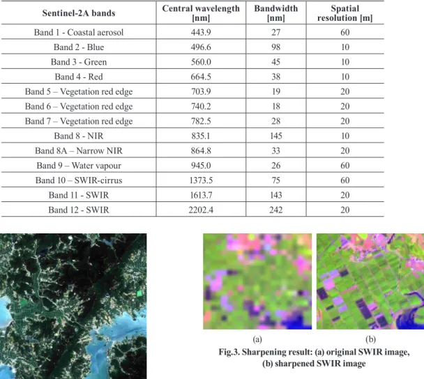 Table 1. Information of Sentinel-2A bands