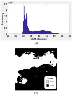 Fig. 2. UAV data of the study site (a) Orthophoto, (b) DEM