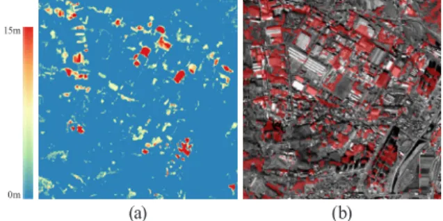 Fig. 3. Generated DSMs (a) 2006 IKONOS, (b) 2013  Kompsat-3A