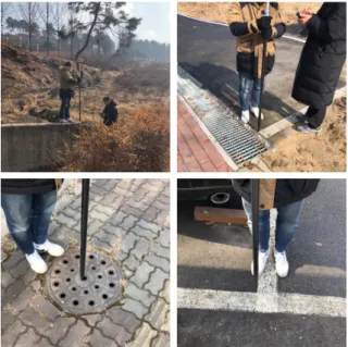 Fig. 7. GNSS survey for ground control/check points for  drone photogrammetry 