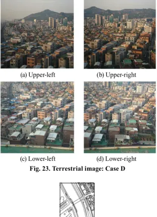 Fig. 24. Building and road layers from digital map in  overlap region of Case A 