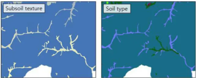 Fig. 7. Geological factors - Subsoil gravel content and soil structure Table 4. Evaluation of geological factors