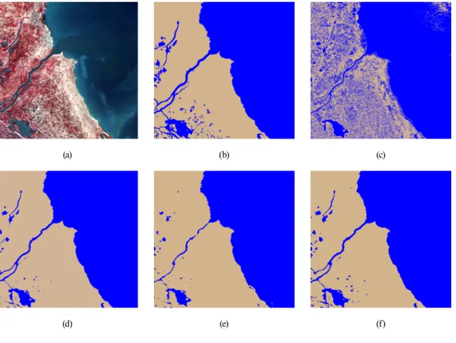 Fig. 4. The classification results obtained from site 2 with the different approaches: 