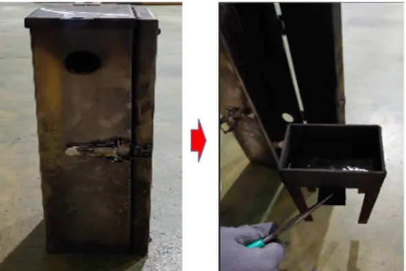 Fig. 7. Sample condition after combustible test in the  schematic  diagram  room.
