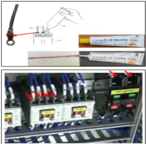Fig.  9.  Product  of  sticker  type  microcapsule  fire  extinguisher 3.2 용도별 마이크로캡슐 소화용구 제품개발 및 적용 3.2.1  용도별  제품제작 마이크로캡슐  소화용구를  타입(용도별)별로  분류하면  튜브식(치약타입), 성형체(로프타입), 도포식(스티커타입) 으로 크게 나눌 수 있다