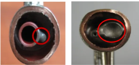 Fig.  6은  산소  용접  시  한쪽에  많은  열이  집중되어  C1220에  들어  있는  산소가  모여  볼록  주머니  현상을    나타낸 것이다