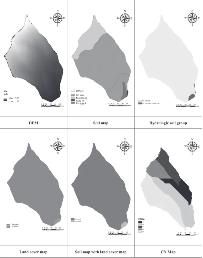 Fig. 6. Hydrological Geographic Parameters of runoff curve number and runoff coefﬁcient at Basin III