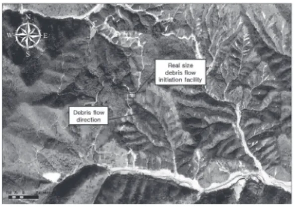 Fig. 6. Jinbu debris ﬂow test area