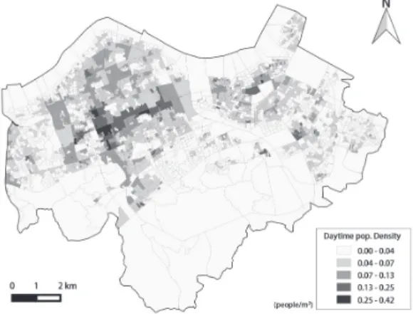 Fig. 3. Comparison of daytime population