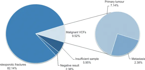 Fig. 1. Pie chart of biopsy results of vertebral compression fractures (VCFs).