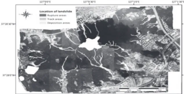 Fig. 4. Selection of landslide location using ortho image