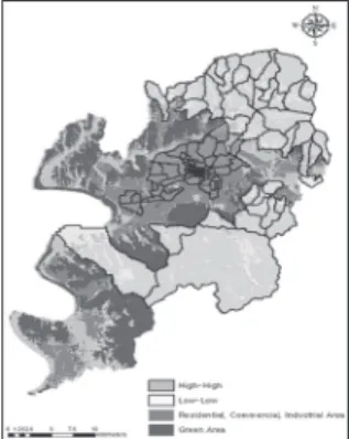 Fig. 6. Comparison of land use and Local Moran’s I in Daegu