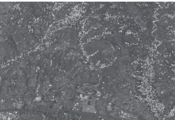 Fig. 6. Regions with large elevation errors on the  Kompsat-3 image