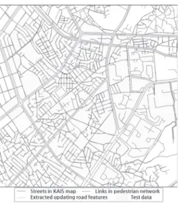 Fig. 8. Extracted update road features  