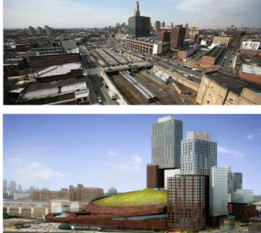 Fig. 2. Pacific Park Development Site &amp; Image of  Arena  and  Residential  Towers 