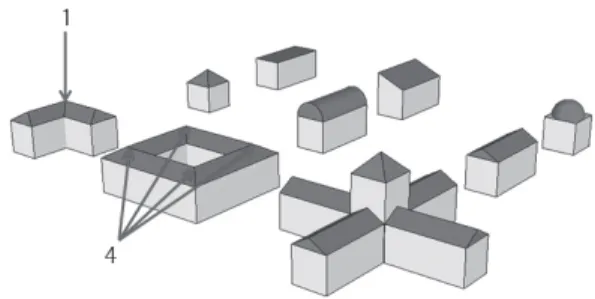 Fig. 7은 검색된 그래프 구조를 보여주고 있으며 Fig. 7(a)는 건 물  7이고, Fig. 7(b)는 건물 8의 그래프 구조의 일부를 시각화 한  것이며, Gable 지붕의 그래프 구조와 일치함을 알 수 있다