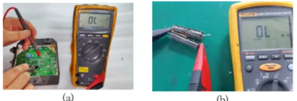 Fig. 2. The inside structure of the voltage controller                 (a)  Molding  structure  (b)  The  circuit  board