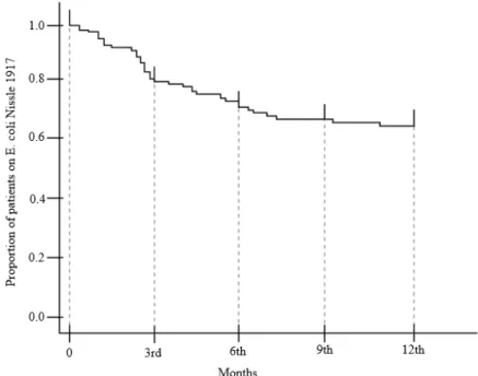 Fig. 5. Cumulative probability of continuing E. coli Nissle 1917. Escherichia coli, E