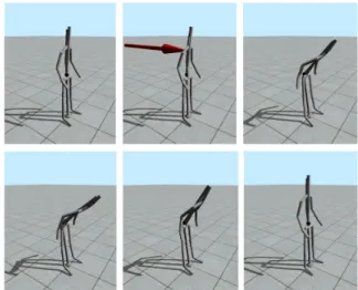 Fig. 4. The result of motion synthesis with an external force: 