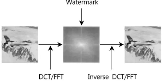 Fig.  2.  Watermark  insertion  process(spatial  domain)