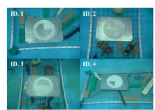 Fig.  Sensor  AHRS  RLG  DVL  Imaging  sonar  실험에   사용된 지의  IMU를  상   로봇에서도 보편적으로   활 위해   필요하며 할   수  있는  센 증하기   위해  수 검증  실험은 로   총  4바퀴를 확인하고 , AH 성능   결과를  비 4.1 인공 표 수중  인공  도에   설치됨에 6
