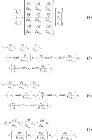 Fig. 1. The  velocity  motion  model  and  parameters  of  a  two- two-wheel differential mobile robot