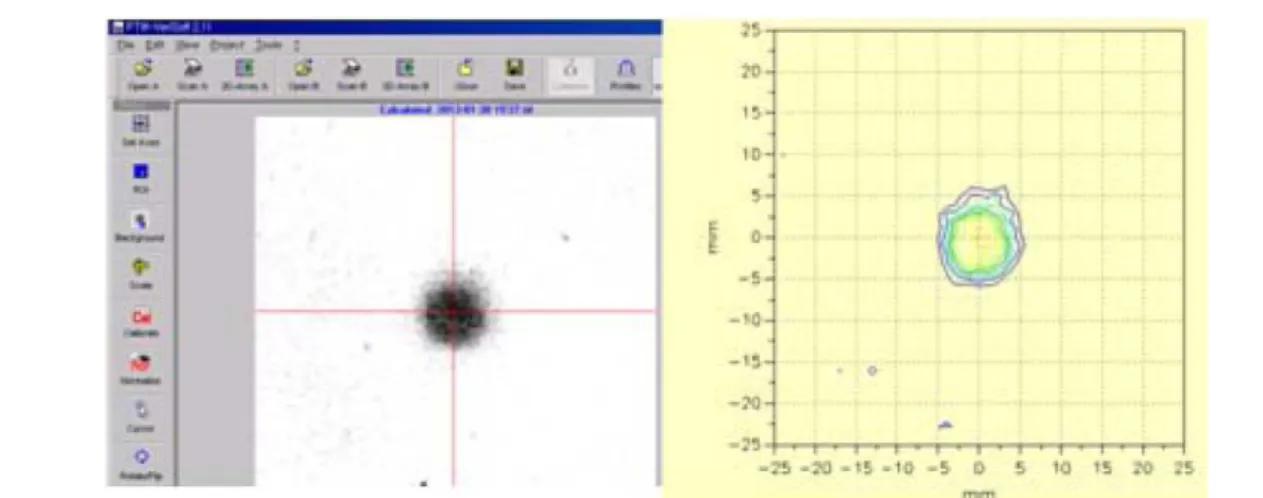Fig. 1. Beam analysis from PTW-Verisoft 2.1